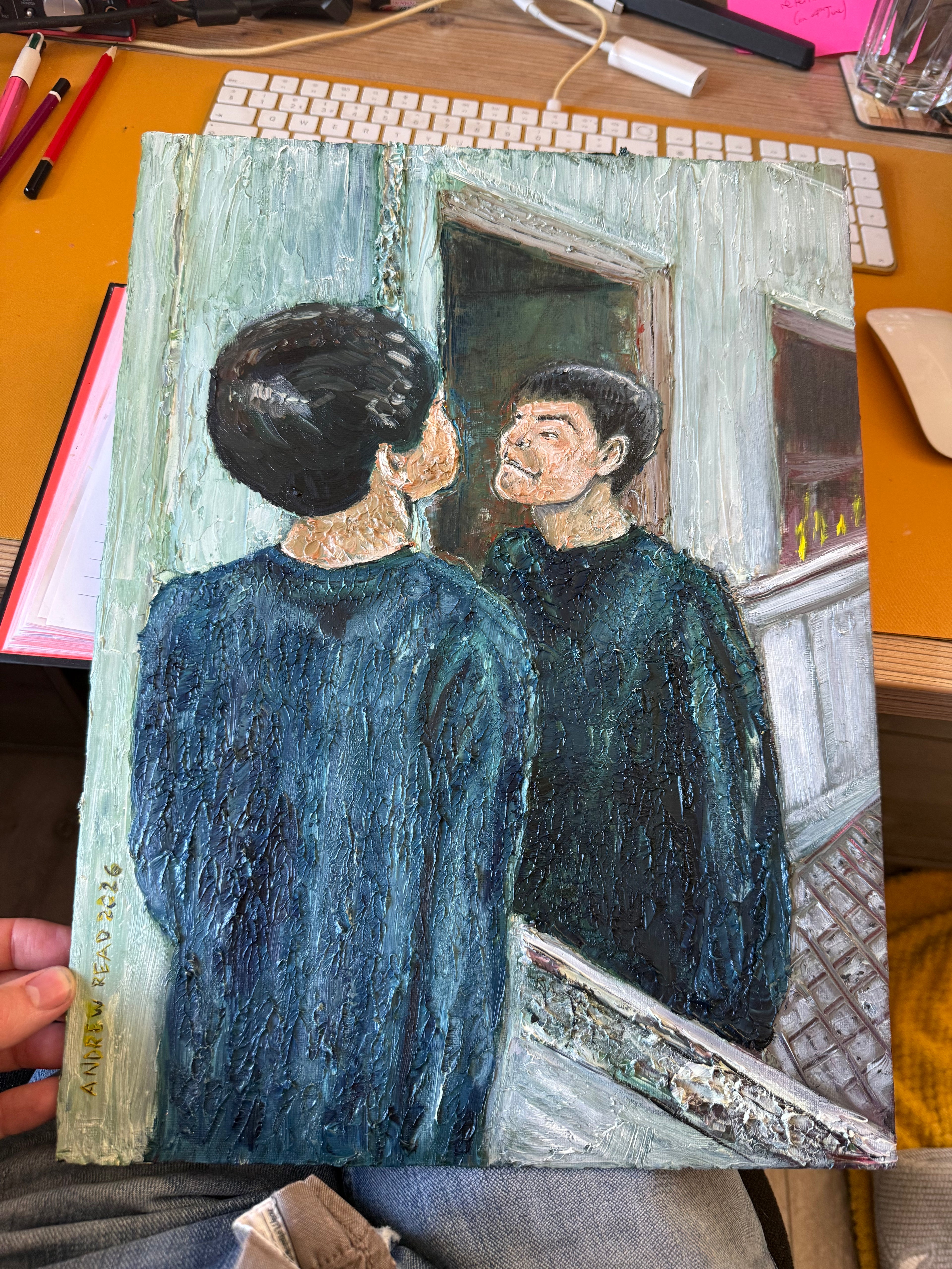 The Boy in the Mirror – Original Oil Painting