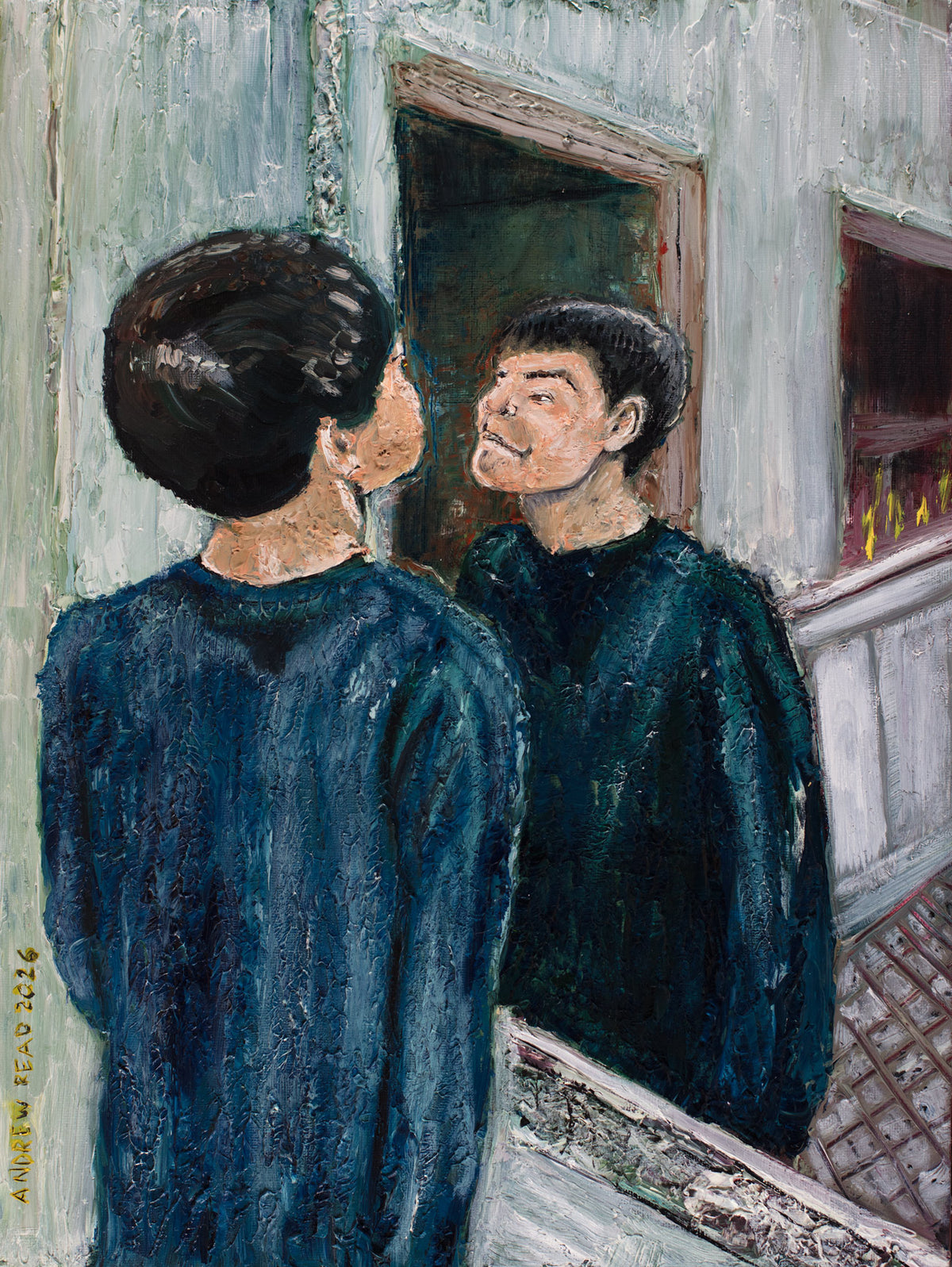 The Boy in the Mirror – Original Oil Painting