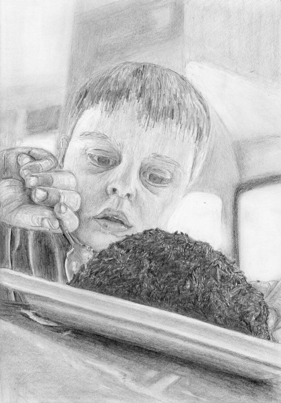 "Simple Joys" - Pencil Drawing Postcard