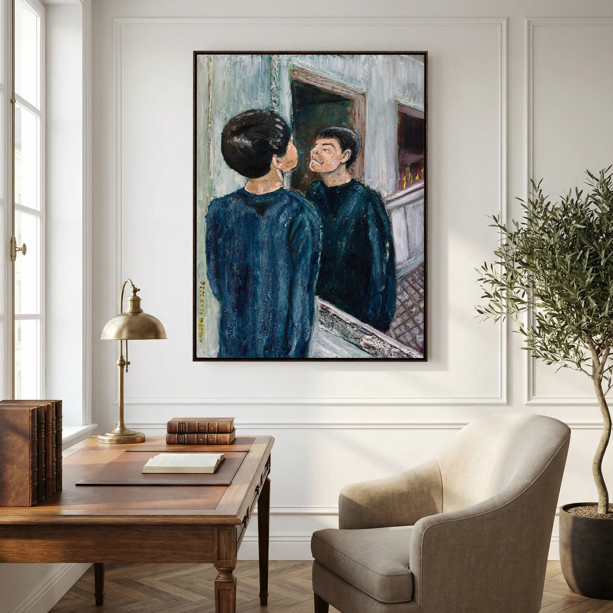 The Boy In The Mirror - Canvas Giclee Print