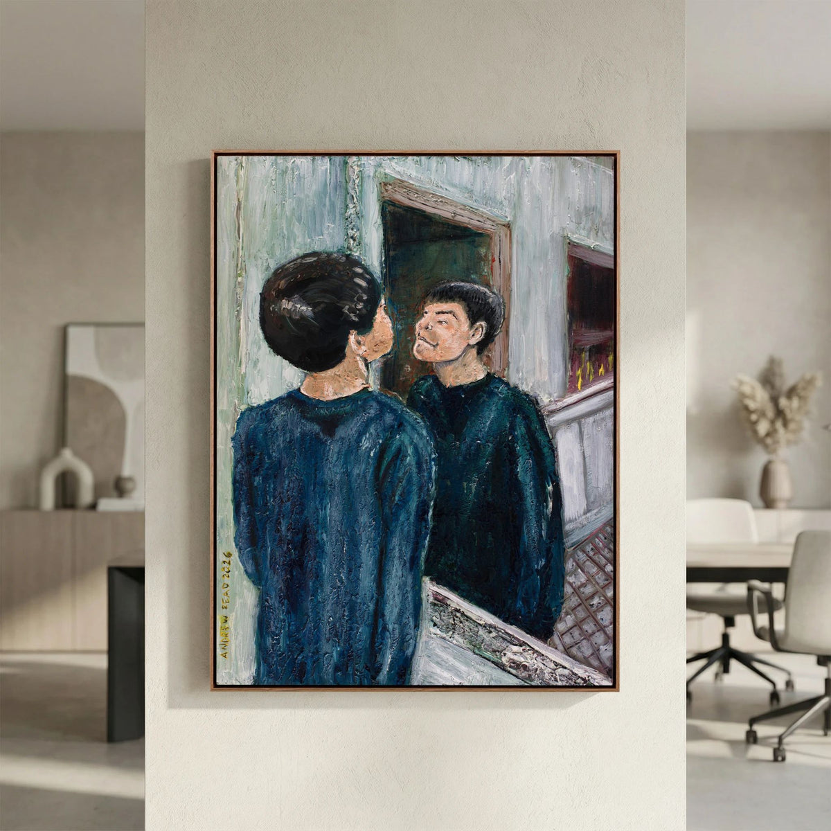 The Boy In The Mirror - Canvas Giclee Print